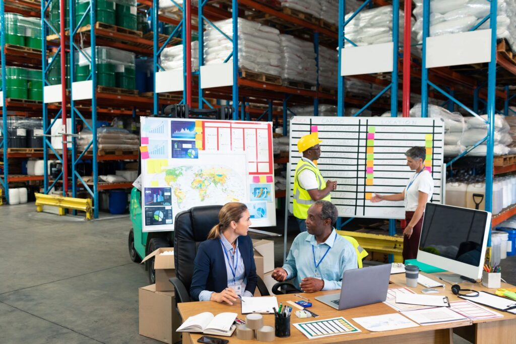 logistics international team modern office